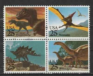 US, #2422-25 Dinosaurs, B4, 1989, MNH - Picture 1 of 1