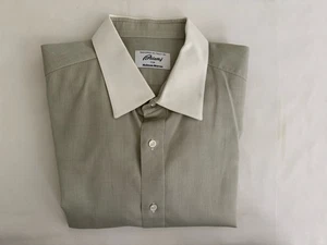 Camisa Brioni cuello verde/blanco puño francés - Imagen 1 de 16