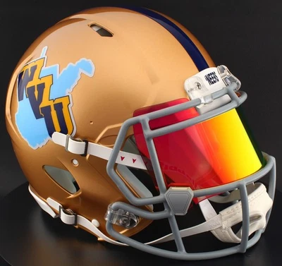 WEST VIRGINIA MOUNTAINEERS WVU Riddell Speed Full Size AUTHENTIC Football Helmet - Image 1 of 4