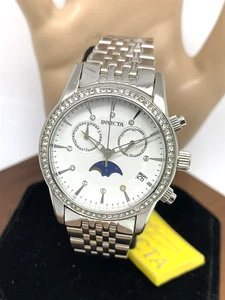 Invicta Women's Watch 22504 Angel Moon Phase Chronograph Quartz Stainless Steel - Picture 1 of 13