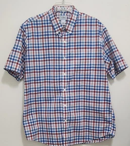 Lands End mehrfarbig kariertes kurzärmliges leicht tailliertes Herrenhemd Größe L-Reg - Bild 1 von 4