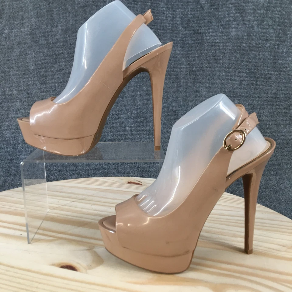 Jessica Simpson Mujer 7M Beige Plataforma Kane Charol Cordones Punta abierta Foto 1 de 4