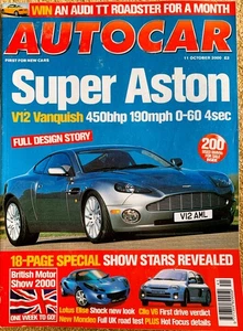 AUTOCAR MAGAZINE 11-OCT-00 - Aston Vanquish, Ford Mondeo 2.0, Renault Clio V6 - Picture 1 of 2