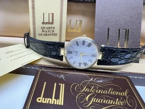 dunhill london 925 sterling silver gold plated wristwatch with box & papers nice - Picture 1 of 12