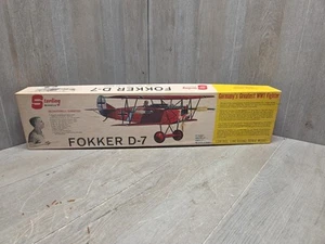 VINTAGE STERLING FOKKER D-7 24 IN WINGSPAN ALL BALSA BI-PLANE KIT - Picture 1 of 4