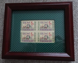 4 Homemakers 5c Stamps Framed and Matted; Sampler style - Picture 1 of 4