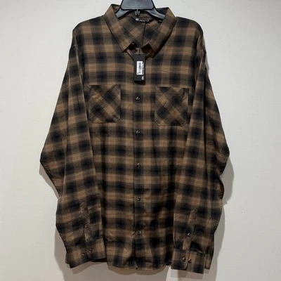 New Travis Mathew Give It a Try Plaid Button-Up Shirt 3XL XXXL Brown Fall Staple - Image 1 of 4