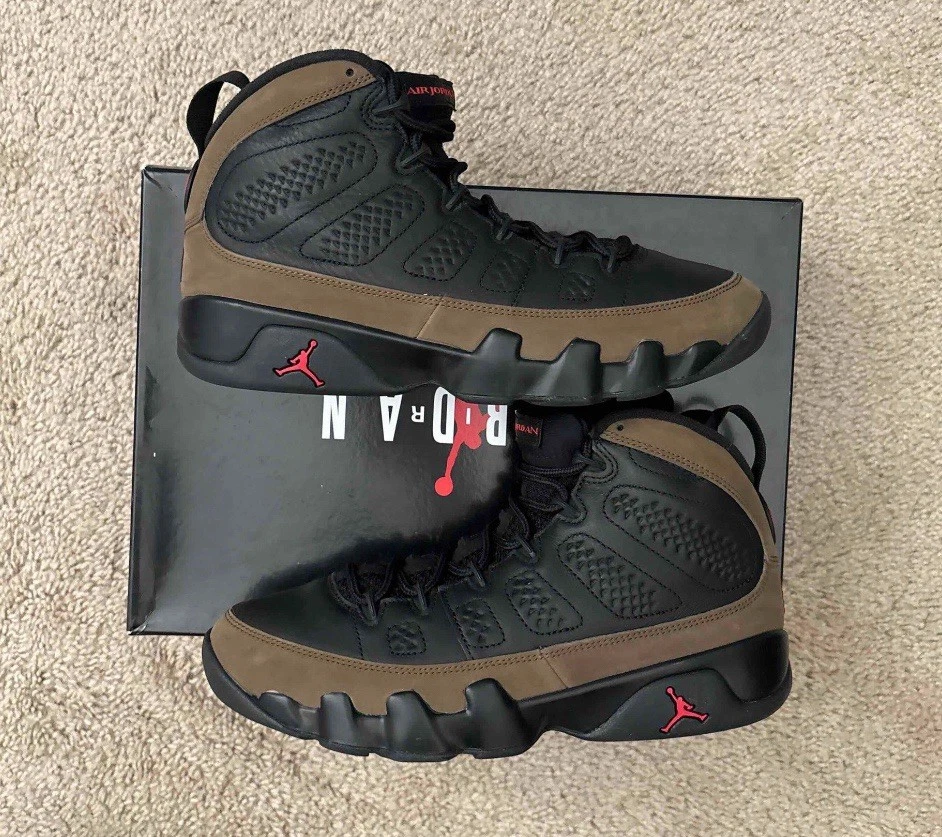 美品　Air Jordan 9 JORDAN BRAND AIR JORDAN 9 RETRO BLACK/UNIVERSITY GOLD-DARK