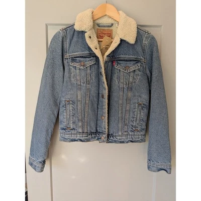 Chaqueta vaquera forrada Sherpa azul XS Levi Strauss Co para niños nueva con etiquetas Foto 1 de 4
