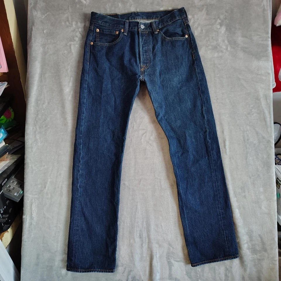 Мужские джинсы Levis 501 на пуговицах темная стирка размер 31x32 - Изображение 1 из 4