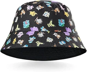 Pokemon Bucket Hat Kids Unisex Breathable Summer Black Sun Hat NEW & OFFICIAL - Picture 1 of 5