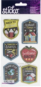 Pegatinas dimensionales Sticko - Regreso al cole, 6/Paquete - 8601697 - Imagen 1 de 3