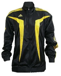 ADIDAS DAMEN CLUB JACKE GR M / 40 NEU TRAININGSJACKE Jacke SCHWARZ GELB - Bild 1 von 2