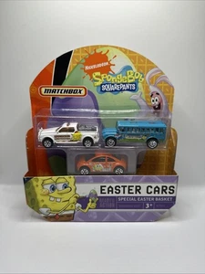 Matchbox SpongeBob Easter Cars 3 pack 2008 Nickelodeon Basket Cartoon NEW - Picture 1 of 7