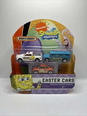 Matchbox SpongeBob Easter Cars 3 pack 2008 Nickelodeon Basket Cartoon NEW - Image 1 of 4