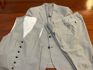 Brioni 3-Piece Suit $7500 Gray Check W5 Wool Silk 38R 40R Slim 2 Button - Picture 1 of 20