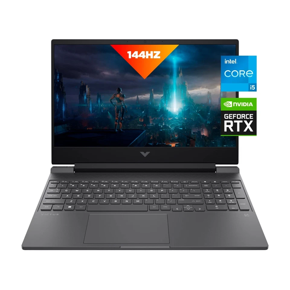 HP Victus 15.6" 144Hz 13th i5-13420H RTX 4050 16GB 512GB SSD W11 Gaming Laptop - Image 1 of 3