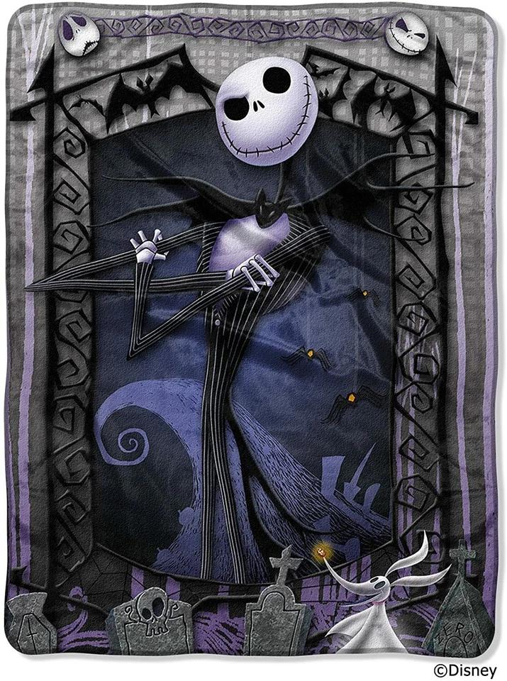 Disney Nightmare Before Christmas Jack’s Graveyard Throw Silky Blanket - Image 1 of 1