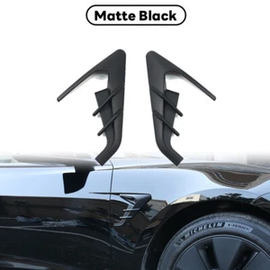 2Pcs ABS Matte Black Side Leaf Board Camera Cover For Tesla Model 3 Highland 24 - Picture 1 of 7