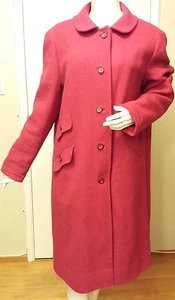 Vintage, Pendleton, 100% Wool, Fuchsia, Full Length, Basic Coat (Size Large) - Picture 1 of 11