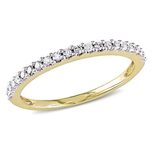 Amour 10k Yellow Gold 1/4CT TDW Diamond Stacked Ring - Picture 1 of 5