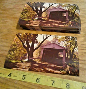 original vintage lot 50 covered bridge Austinburg Ohio all same scene pc. - Bild 1 von 4