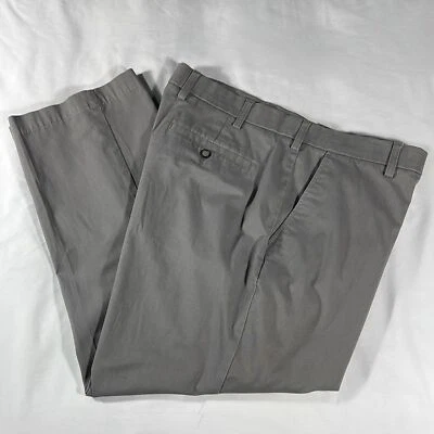 Croft & Barrow 男式灰色 Easy Care 经典平底卡其裤 - 40x30 码 — 第 1/4 张图片