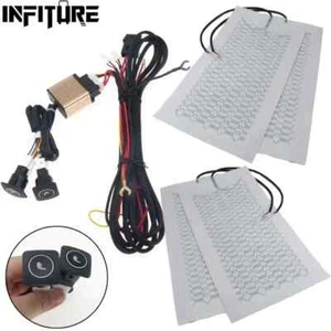 4 Pads Kohlefaser/Legierung Draht Auto Heizung Sitzheizung Wärmer Kit Schalter 3 Stufen - Bild 1 von 16