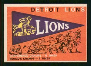 Detroit Löwen Wimpel 1959 Topps 59 Nr 139 NRMINT 56855 - Bild 1 von 2