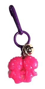 Vintage 1980s  Clip Bell Charm Two Pink Children - Picture 1 of 1