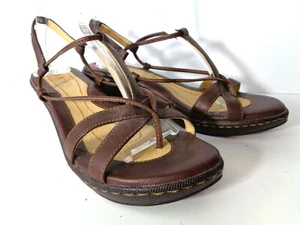 BORN US 9M EUR 40.5 Cuero Coñac Tiras Tanga Plataforma Sandalias Zapatos - Imagen 1 de 8