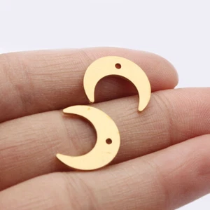 20PCS Moon Charms Raw Brass Crescent Pendant Jewelry Necklace Jewelry Making DIY - Picture 1 of 4