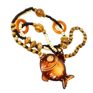 Fish Necklace Necklace Gift Ethnic Bead Choker Sweater Necklace - Picture 1 of 12