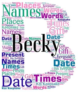 palabra arte imagen personalizada regalo regalo recuerdo bautizo baby shower nombre - Imagen 1 de 6