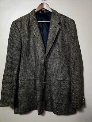 Traje Chaqueta Blazer Liz Claiborne Herringbone Italia Para Hombre Talla 44R De Colección Foto 1 de 4
