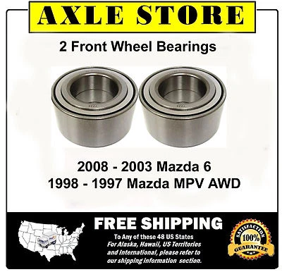 Par (2) Cojinetes de rueda delantera nuevos para Mazda MPV 1997-98 2003-08 Mazda 6 Foto 1 de 3