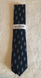 Saddlebred Tie. #1 Dad Pattern. Navy. Classic Width. 58 Inches Long. NWT. - Picture 1 of 7