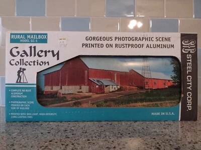 New Rust Proof Aluminum Mailbox Model GC-1RB Barnyard Farm Barn Design - Free Sh - Image 1 of 4