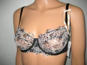 Passionata black BRA size 32C demi cup bra 4171 soutien-gorge noir taille 85C - Picture 1 of 4