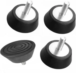 SET 4 pezzi PIEDINI ANTIVIBRANTI VERA GOMMA D 60 mm VITE 10 MA x uso industriale - Imagen 1 de 2