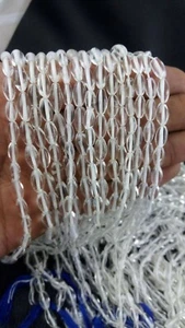 13" Long Natural Crystal Quartz Dholki Shape 4x8-6x12 MM Smooth Beads - Picture 1 of 5