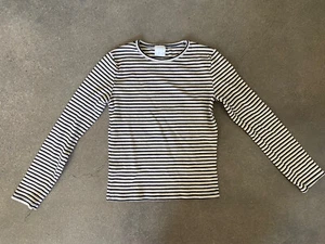 Zara long sleeve black, gray & white striped long sleeve shirt girls sz 10 - Picture 1 of 5