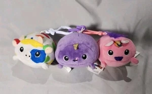 Moosh Moosh Mini Clipz Soft Plush Animal Keychain Bag Clip 4" Lot! 3x Mini Plush - Picture 1 of 4