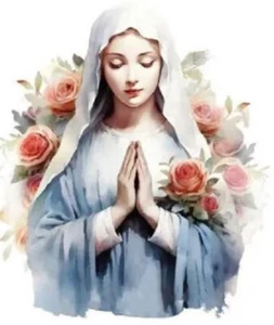 Bügelbild Transfer Patches 9" x 7" in Christian Mary of Virgin T-Shirt, Jeans etc. - Bild 1 von 5