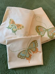 Set lenzuola farfalla gialla vintage anni 70 Hanae Mori full size - Foto 1 di 20