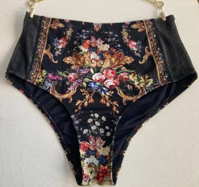 Camilla Bikini Pantalones XS Alto Cintura Pantalones Barroco Floral Cristales Calzoncillos Foto 1 de 4