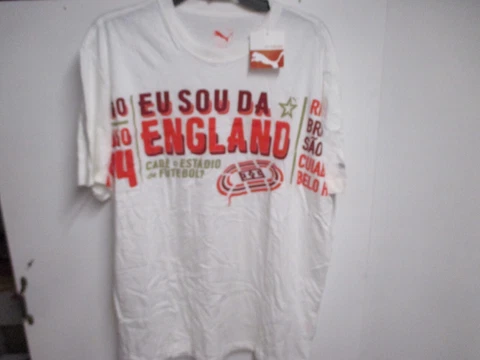 ENGLAND NATIONAL SOCCER (PUMA) TEAM LOGO T SHIRT (XL) MENS NWT WHITE COOL LOGOS Cover