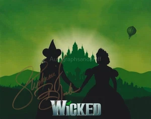 Stephanie J Block HAND SIGNED 8x10 Photo Autograph, Wicked The Musical Elphaba H - Foto 1 di 2
