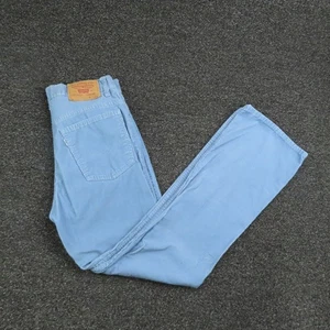Vintage Levis 517 Corduroy Jeans Mens 32x33 Light Blue Bootcut Made USA 80s - Picture 1 of 11