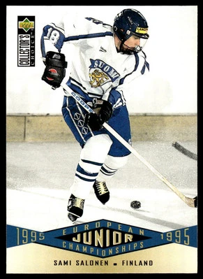 1995-96 Collector's Choice #328 Sami Salonen Finland Rookie Hockey Card - Image 1 of 2